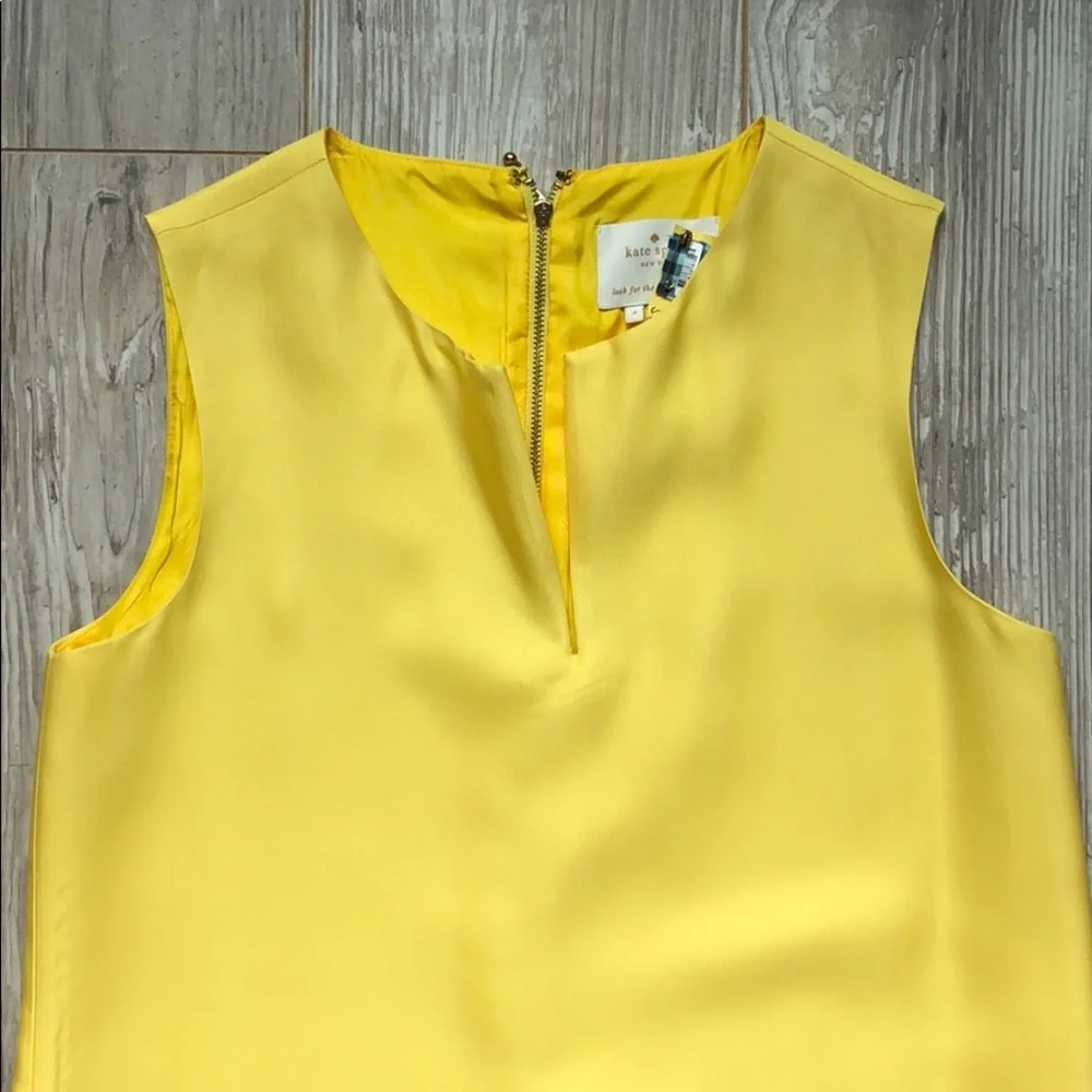 kate spade Yellow Sleeveless Shift Dress with Silver Accessories
